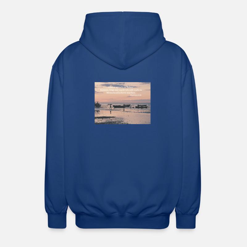 Berufung am Strand: Menschenfischer - Unisex Kapuzenjacke - Royalblau