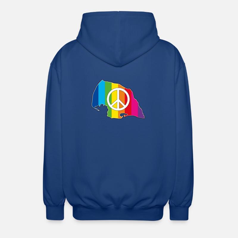 Insel Fehmarn Love Peace Rainbow - Unisex Kapuzenjacke - Royalblau