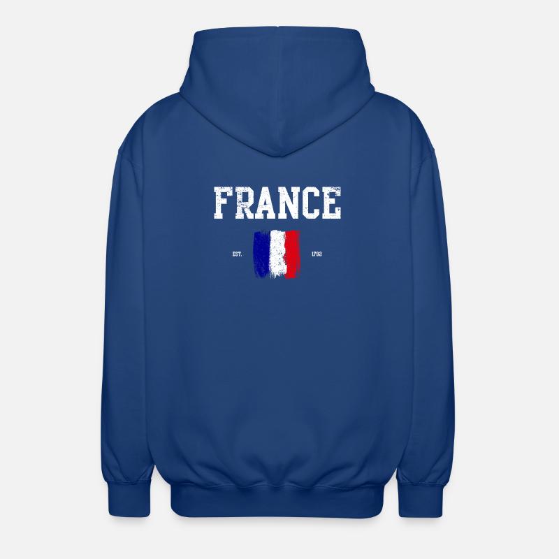 Drapeau français Traits de peinture Design - Veste à capuche unisexe - bleu royal