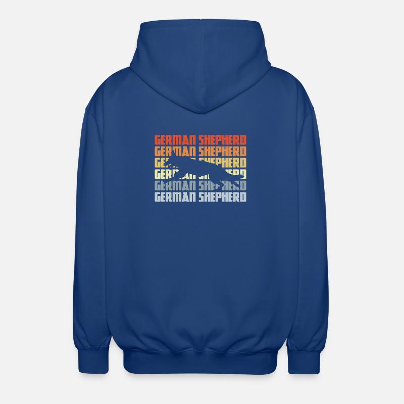 Deutscher Schäferhund Silhouette Retro - Unisex Kapuzenjacke - Royalblau