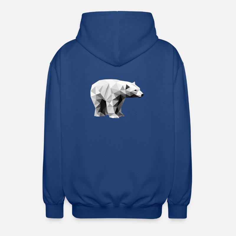 Geometrischer Eisbär | Low-Poly-Arktis-Tier - Unisex Kapuzenjacke - Royalblau