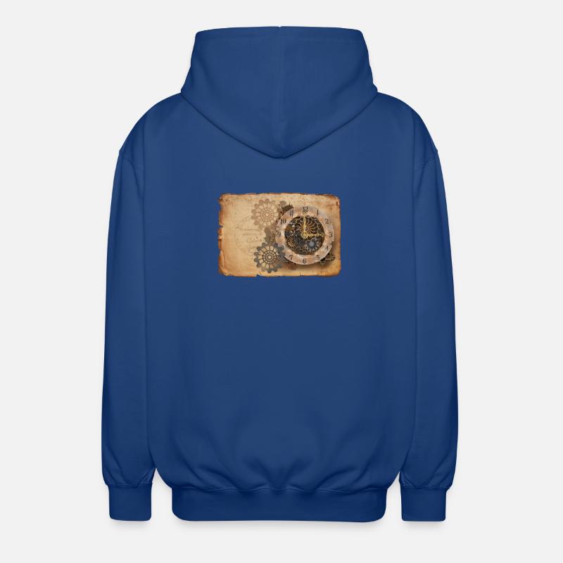Steampunk clockwork - Unisex Hooded Jacket - royal blue