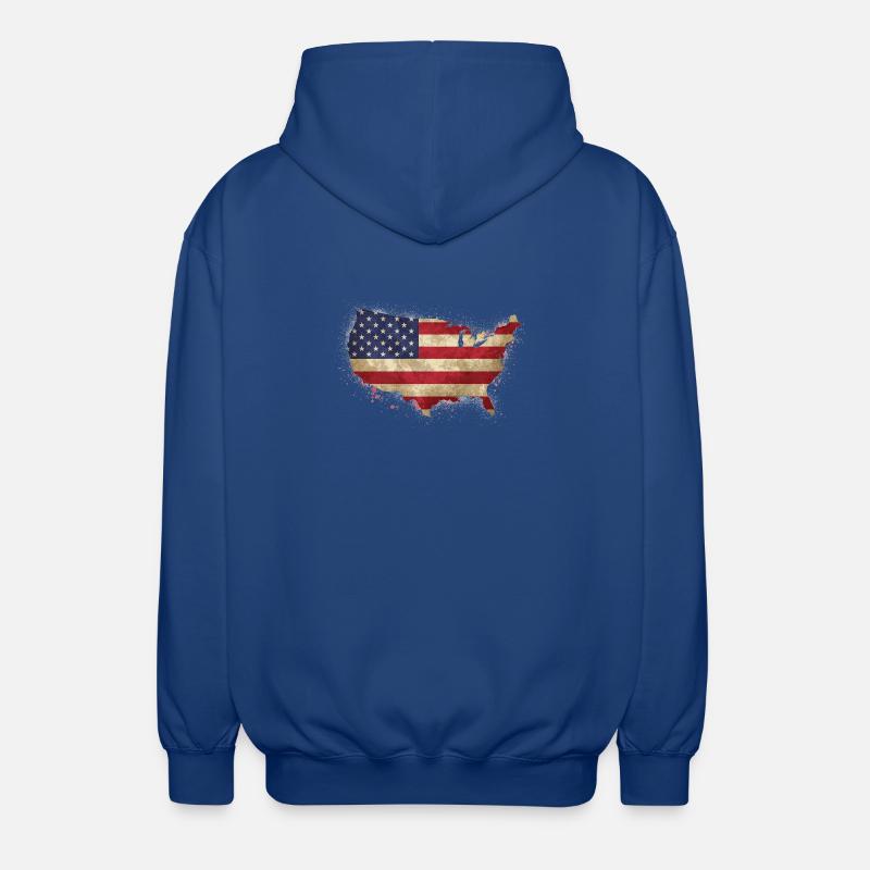Drapeau de design des États-Unis - Veste à capuche unisexe - bleu royal