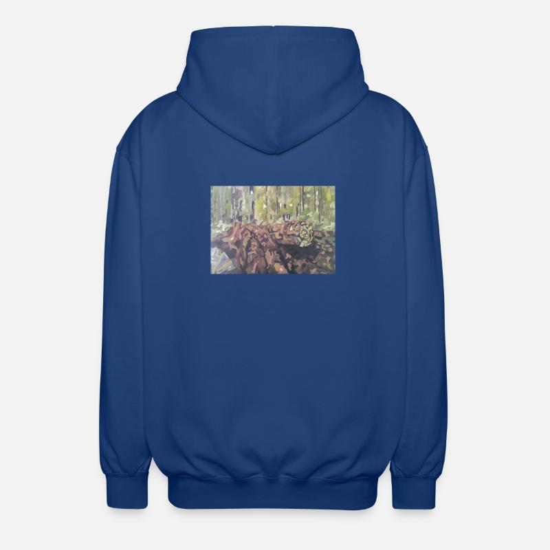 Baumstämme im Wald – eine impressionistische Landschaft - Unisex Kapuzenjacke - Royalblau
