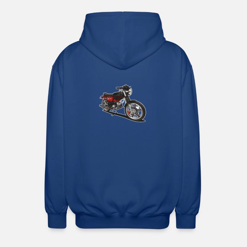 Illustration // Mobylette - Veste à capuche unisexe - bleu royal