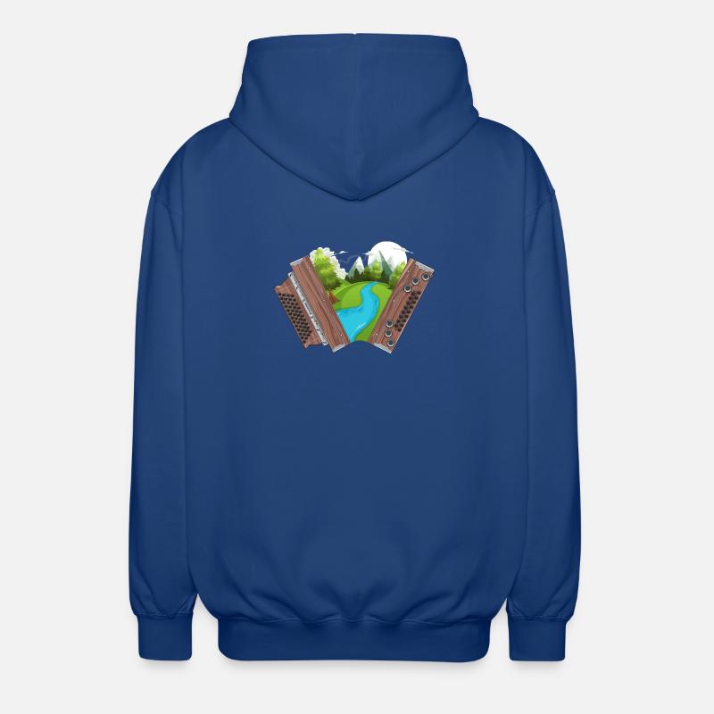 Maison de l’harmonica styrienne | ZiachON ! - Veste à capuche unisexe - bleu royal