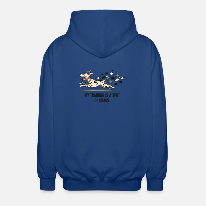 Mein Training ist ein Fleckchen Chaos - Unisex Kapuzenjacke - Royalblau
