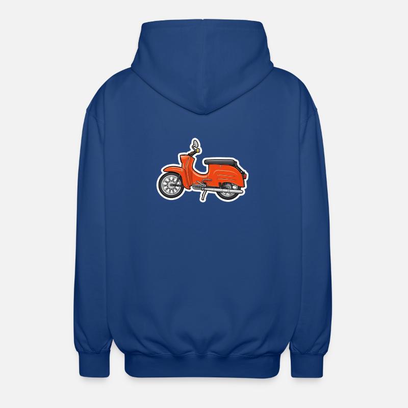 Retro Orange Simson Schwalbe Design - Unisex Kapuzenjacke - Royalblau