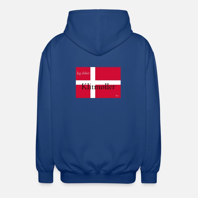 Drapeau danois de Klitmøller - Veste à capuche unisexe - bleu royal