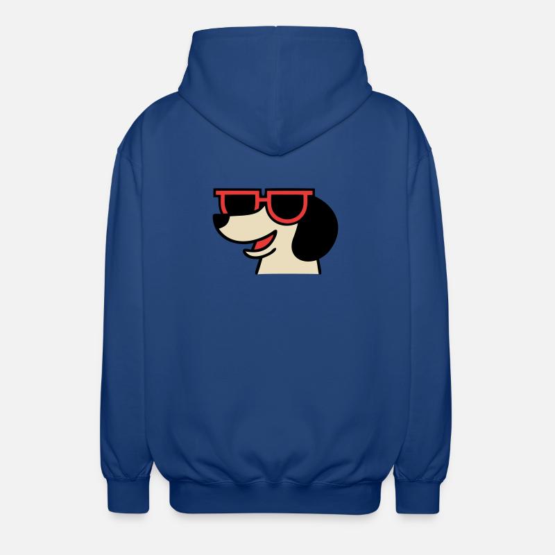 Patron aux lunettes teckel cool - Veste à capuche unisexe - bleu royal