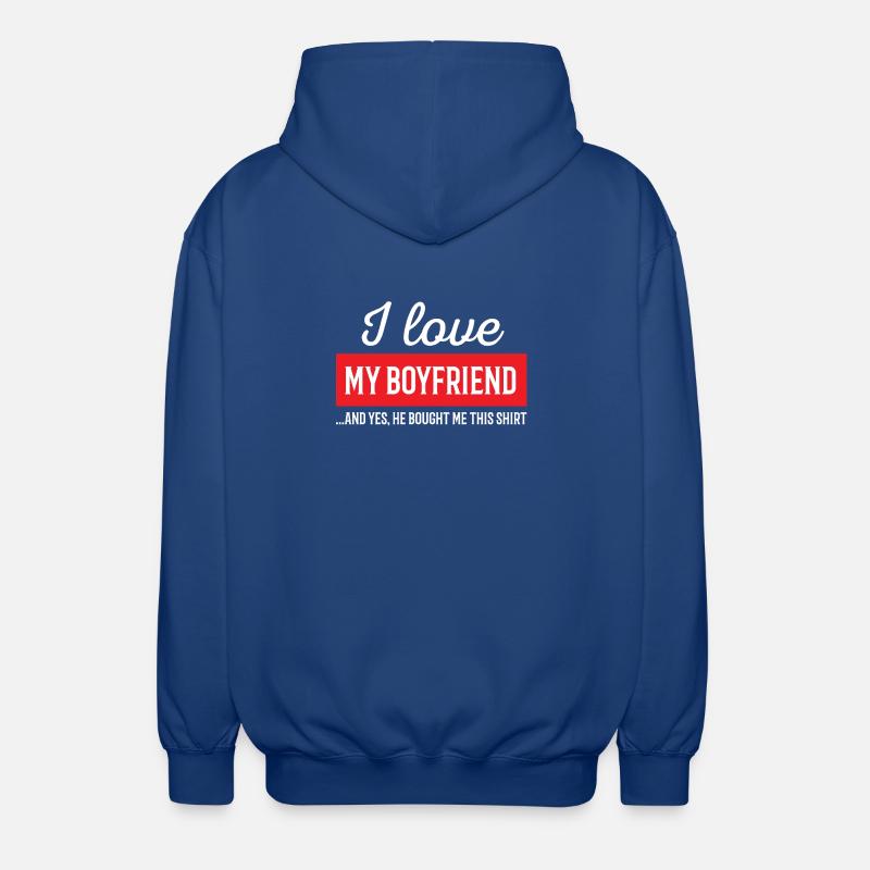 J'aime mon petit ami - Veste à capuche unisexe - bleu royal