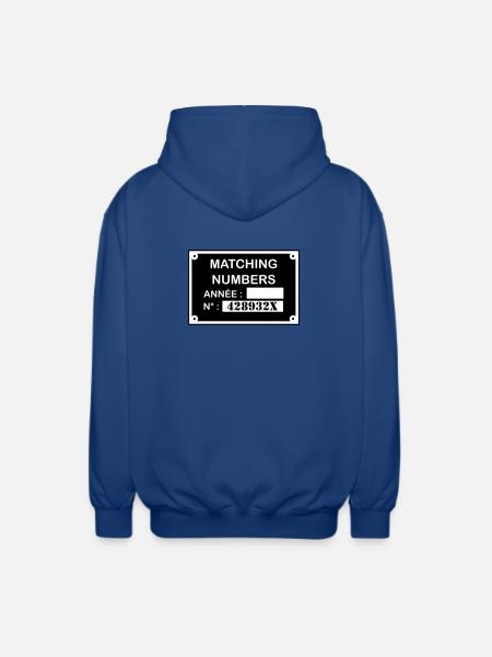 Matching Numbers - Veste à capuche unisexe - bleu royal