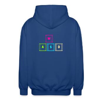 Jeu vidéo Gamer Gaming - Veste à capuche unisexe - bleu royal - Dos - AI Model Male 185 light (185cm)