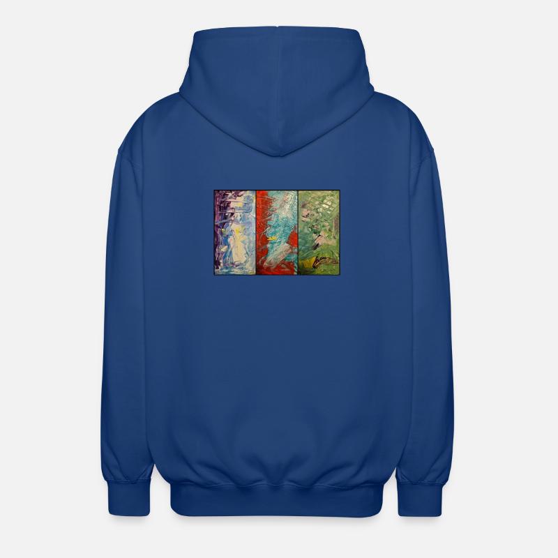 Triptychon Farbfluss - Unisex Kapuzenjacke - Royalblau