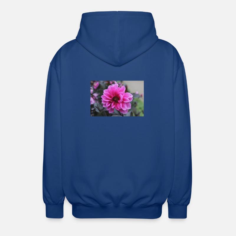 Dahlia rose rose fleur, fleur - Veste à capuche unisexe - bleu royal