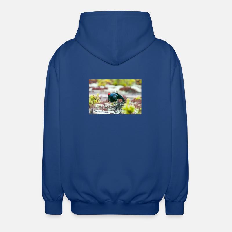 Birkhahn im Moos DSC 3331 - Unisex Kapuzenjacke - Royalblau