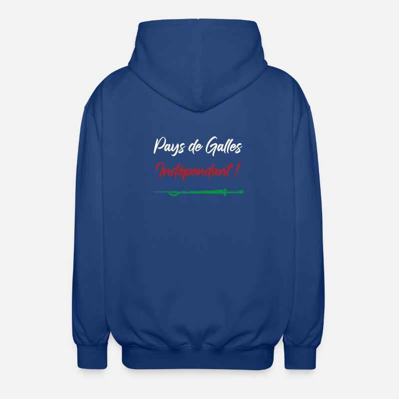 Pays de Galles Indépendant ! Perceval - Veste à capuche unisexe - bleu royal