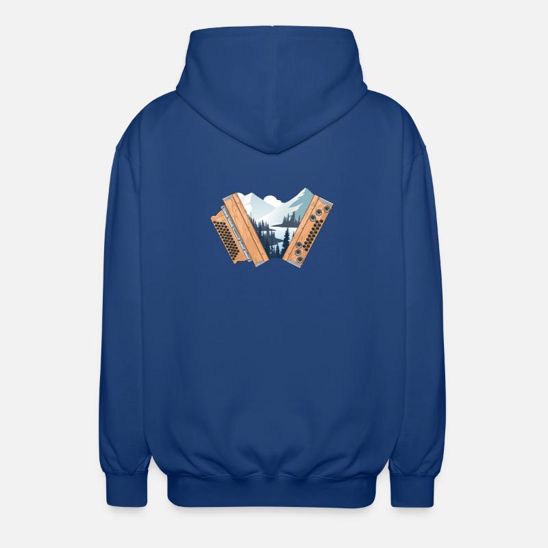 Harmonica Styrian Home Hiver | ZiachON ! - Veste à capuche unisexe - bleu royal