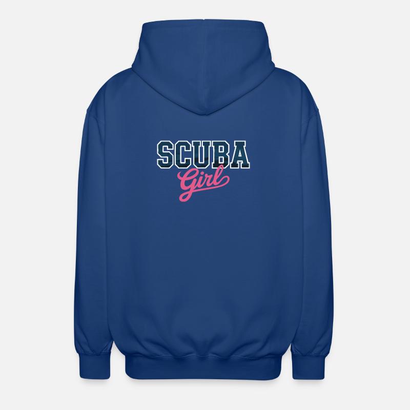 Conception de fille de plongée - Veste à capuche unisexe - bleu royal