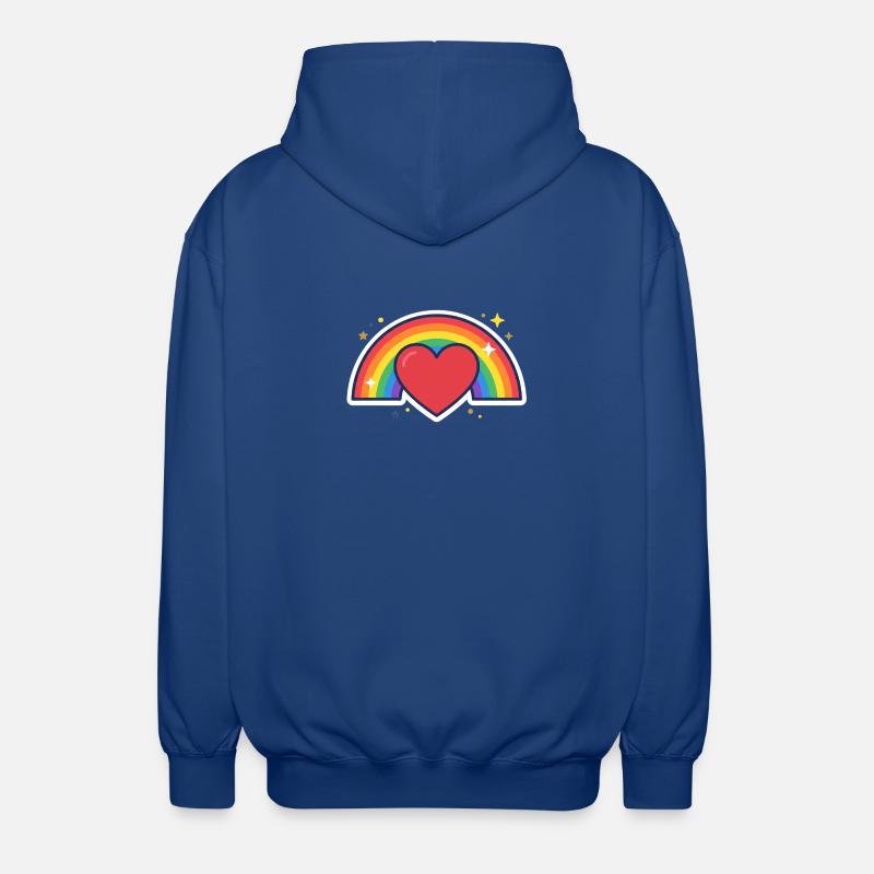 Herz, Regenbogen, Stolz, Liebe - Unisex Kapuzenjacke - Royalblau