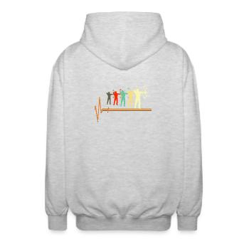 Bogenjagd-Herzschlag-Retro-Bogenschützen-Silhouette - Unisex Kapuzenjacke - Hellgrau meliert - Hinten - AI Model Male 185 light (185cm)