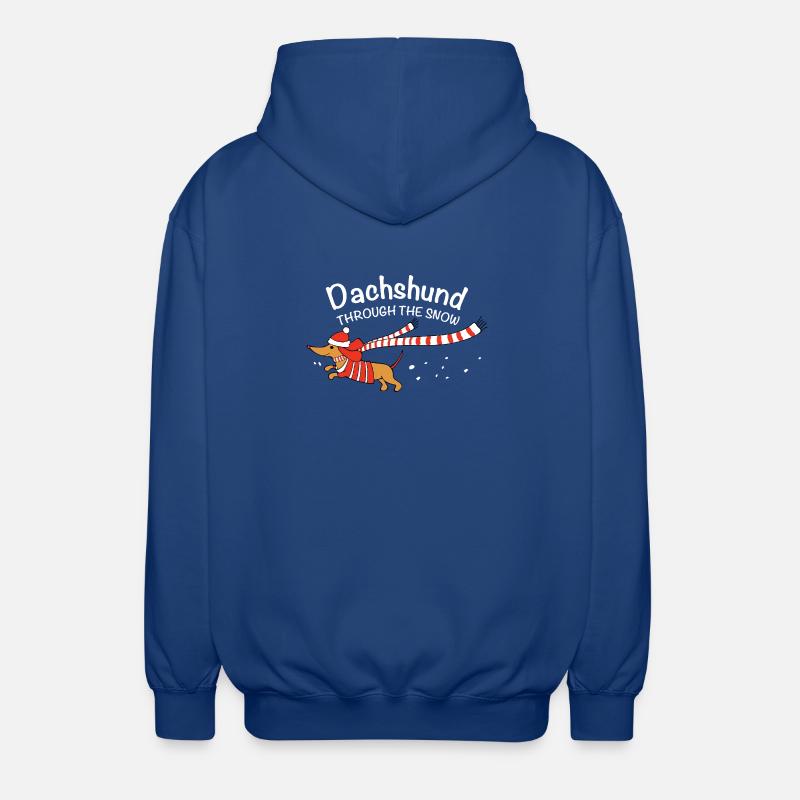 Dackel durch den Schnee - Unisex Kapuzenjacke - Royalblau