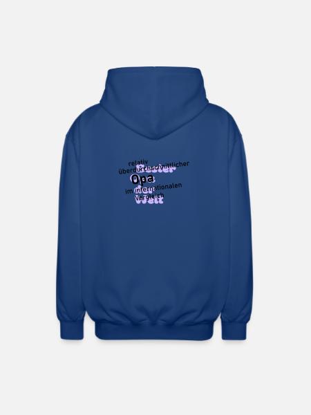 überdurchschnittlicher opa - Unisex Kapuzenjacke - Royalblau