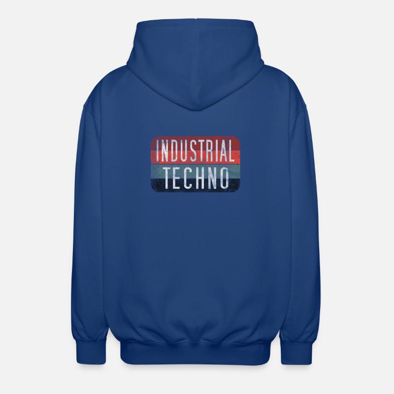 Industrial Techno Rétro Gradient - Veste à capuche unisexe - bleu royal