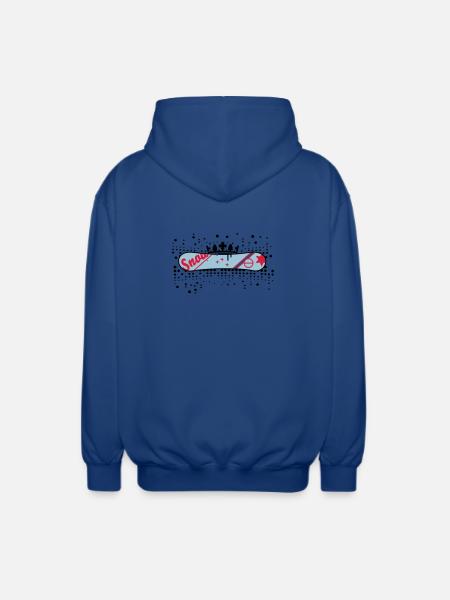 Snowboard with Crown Snowboard King - Unisex Hooded Jacket - royal blue