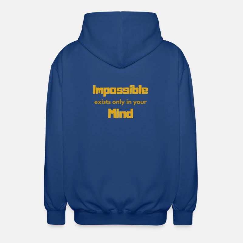 Impossible Mindset Typography - Veste à capuche unisexe - bleu royal