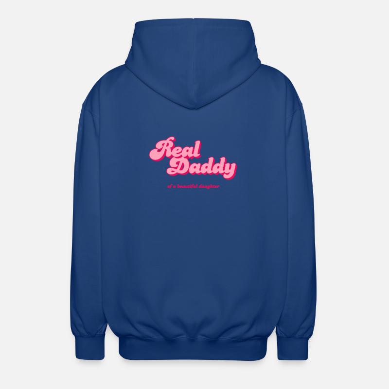 Real Daddy Pink Script Print - Unisex Hooded Jacket - royal blue