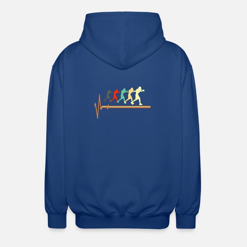 Boxing Heartbeat Evolution Retro Fighter Design - Unisex Kapuzenjacke - Royalblau