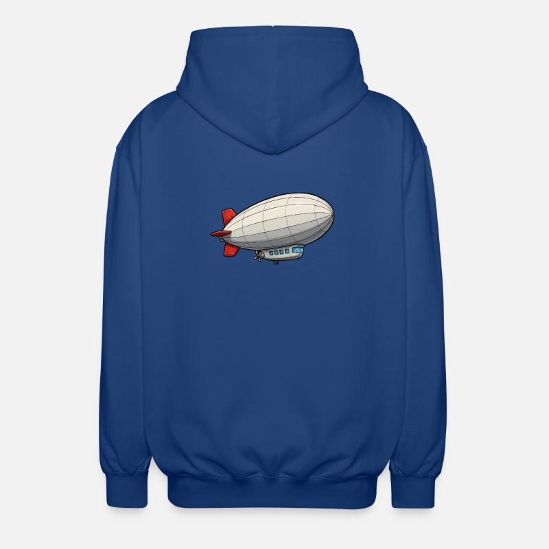 Luftschiff Cartoon Zeppelin - Unisex Kapuzenjacke - Royalblau