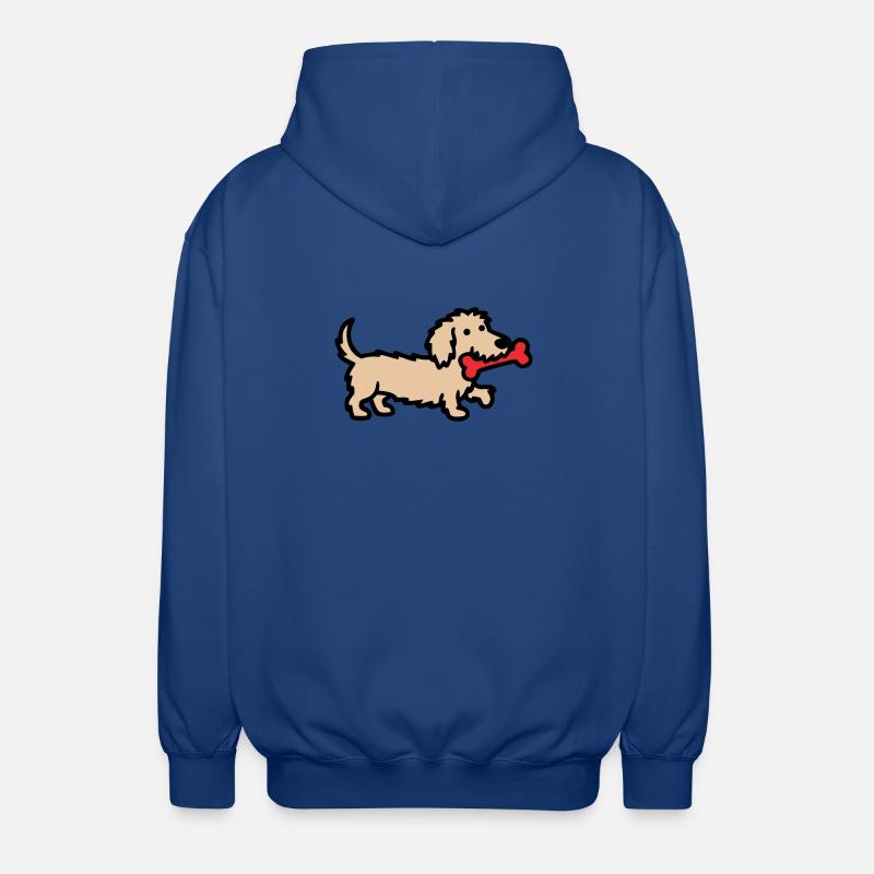 Terrier Doodle Bone Comic - Unisex Hooded Jacket - royal blue
