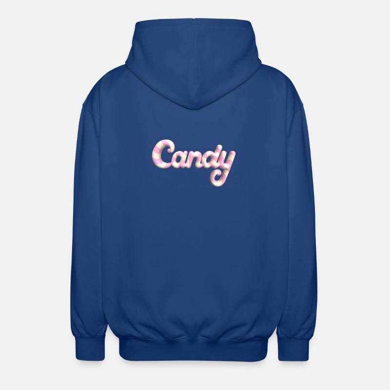 Candy Schriftzug – 3D Render Süßigkeiten Style - Unisex Kapuzenjacke - Royalblau