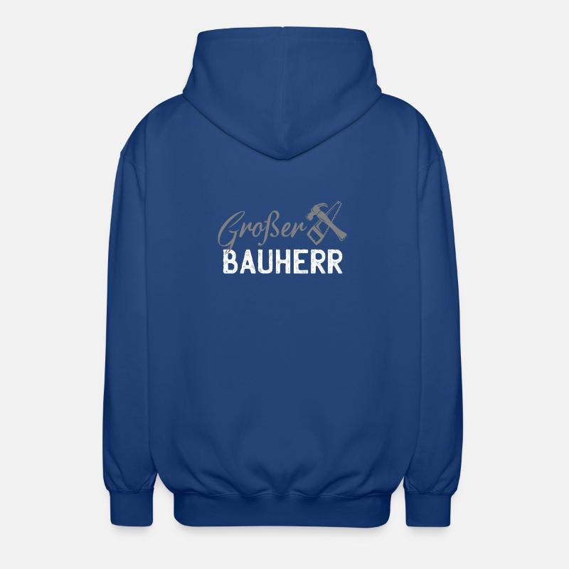 Builder Tool Silhouette - Unisex Hooded Jacket - royal blue