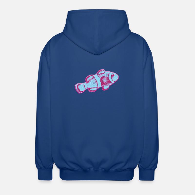 Conception de poisson KapaKala - Veste à capuche unisexe - bleu royal