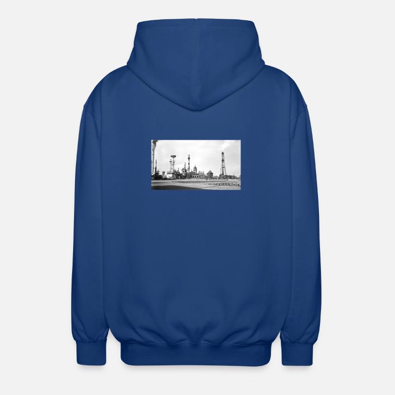 Industrielle Dampflandschaft Retro - Unisex Kapuzenjacke - Royalblau