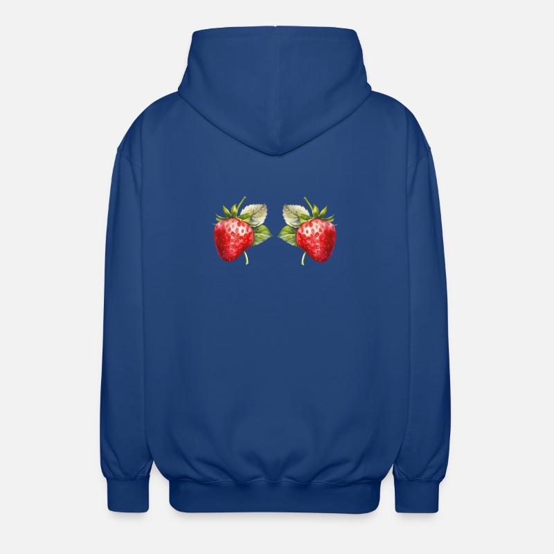Erdbeeren Aquarell - Unisex Kapuzenjacke - Royalblau
