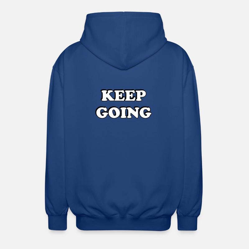 Keep Going Bold Typography - Unisex Hooded Jacket - royal blue