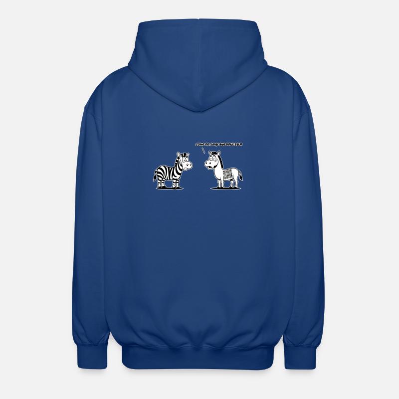 Lustiges Zebra mit QR-Code-Upgrade - Unisex Kapuzenjacke - Royalblau