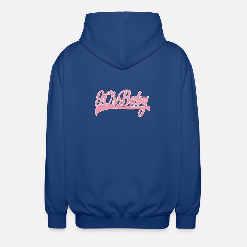 90s Baby Pink Retro Script - Unisex Kapuzenjacke - Royalblau