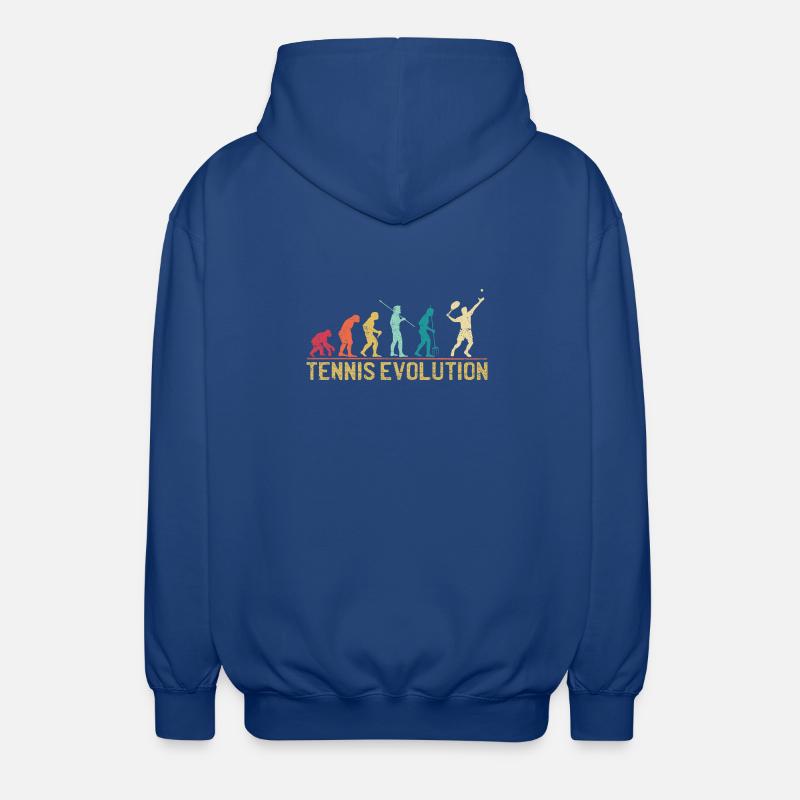 Tennis Evolution Evolution Graphic Design - Unisex Hooded Jacket - royal blue