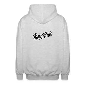 Connecticut - Souvenir USA State Design - Unisex Kapuzenjacke - Hellgrau meliert - Hinten - AI Model Male 185 light (185cm)