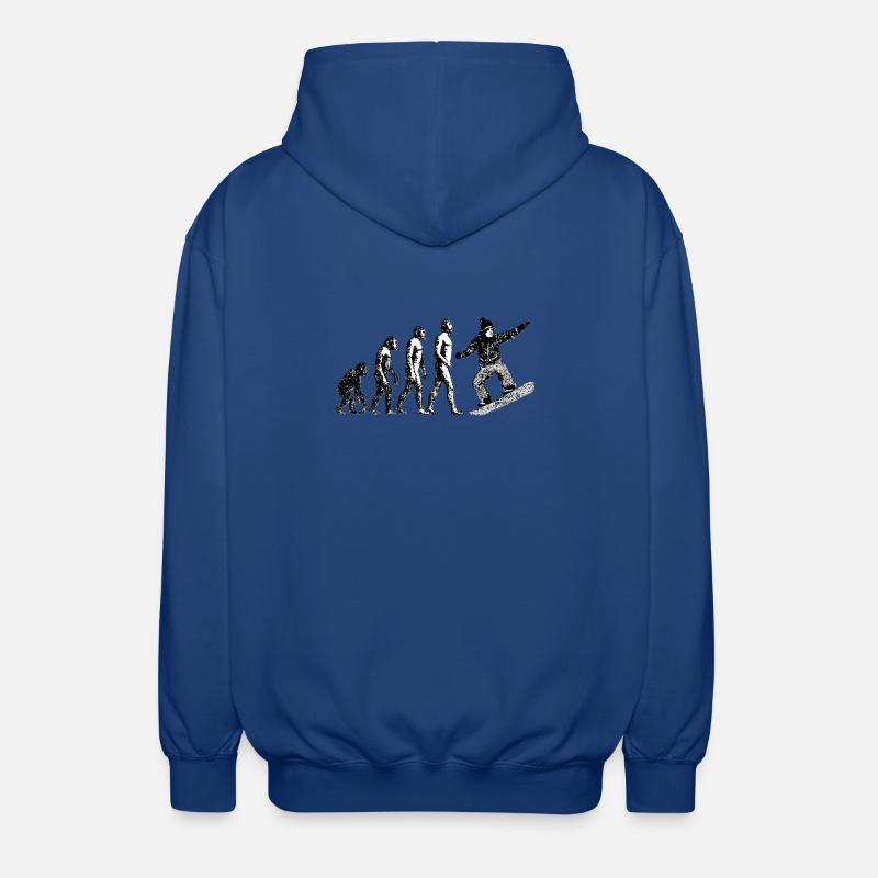 Evolution zum Snowboarder Grunge Design - Unisex Kapuzenjacke - Royalblau
