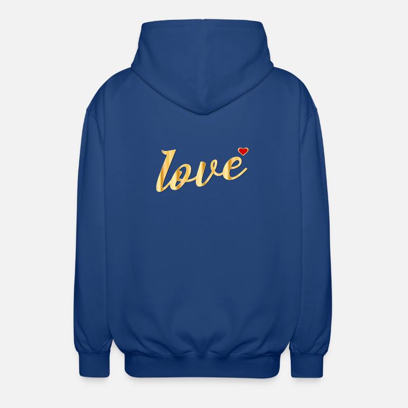 LIEBE HERZ BOTSCHAFT - Unisex Kapuzenjacke - Royalblau