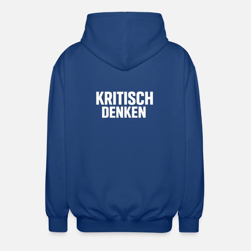 Pensée critique – expression claire - Veste à capuche unisexe - bleu royal