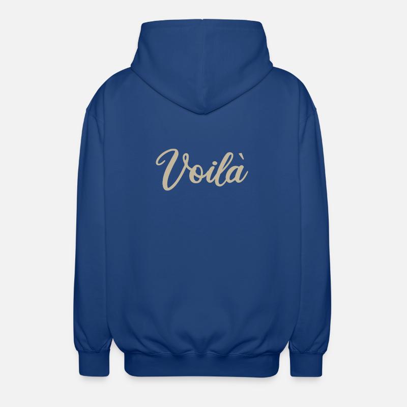 Voila Manuscrit Script Design - Veste à capuche unisexe - bleu royal