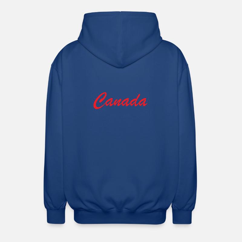 Lettrage Canada Script Rouge - Veste à capuche unisexe - bleu royal