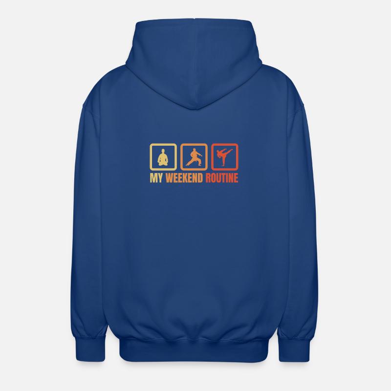 Karateka Wochenendroutine - Unisex Kapuzenjacke - Royalblau